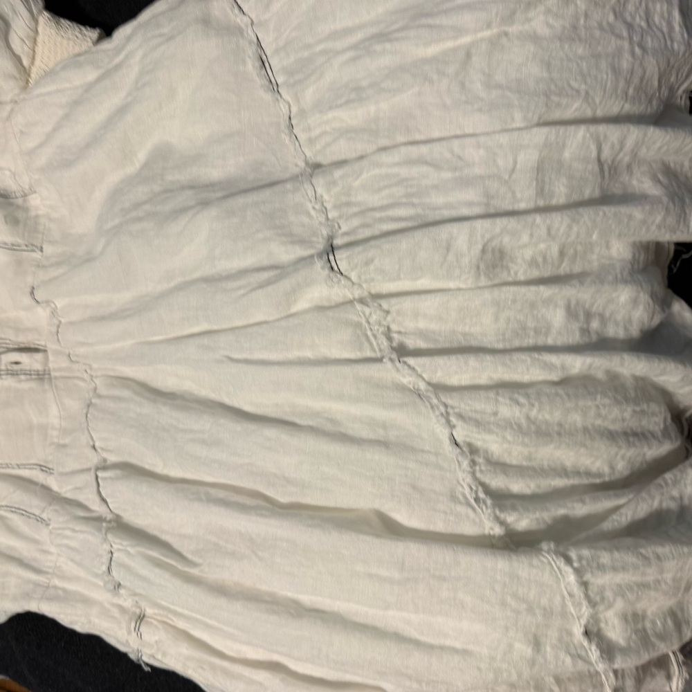 By Anthropologie Chic White Button-Down Midi Dress Size LP - Picture 13 of 14